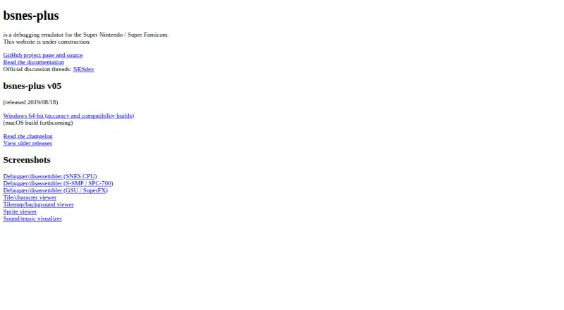 The bsnes-plus homepage