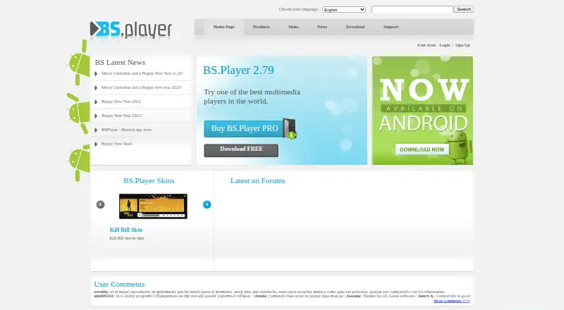 The BS.Player homepage