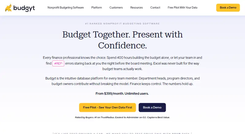 The Budgyt homepage