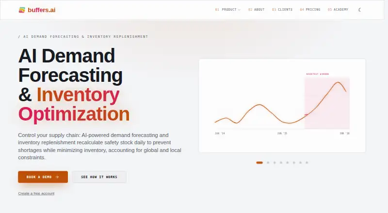 The buffers.ai homepage