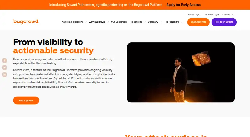 The Bugcrowd External Attack Surface Management homepage