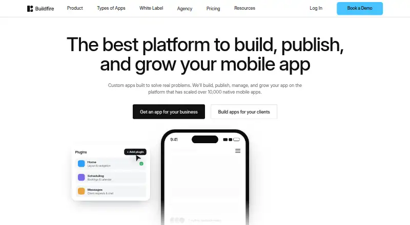 The BuildFire homepage