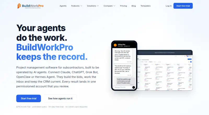 The BuildWorkPro homepage