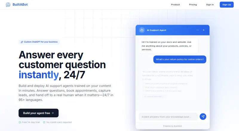The BuiltABot homepage