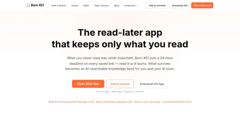 The Burn 451 homepage