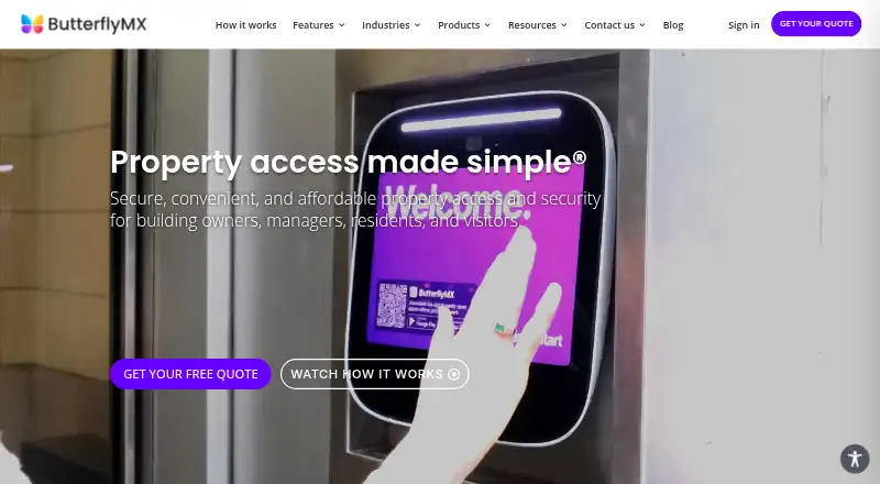 The ButterflyMX homepage