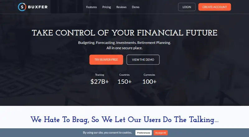 The Buxfer homepage