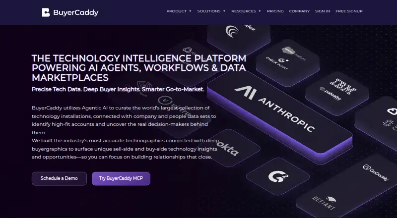 The BuyerCaddy homepage