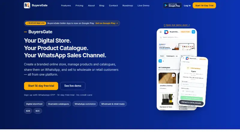 The BuyersGate homepage
