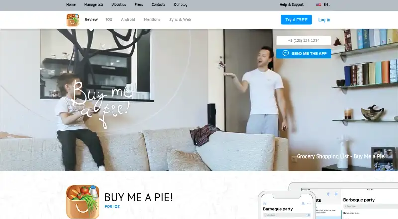The Buy Me a Pie! homepage