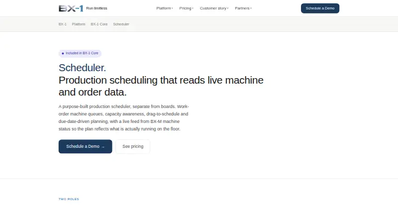 The BX-1 Scheduler homepage