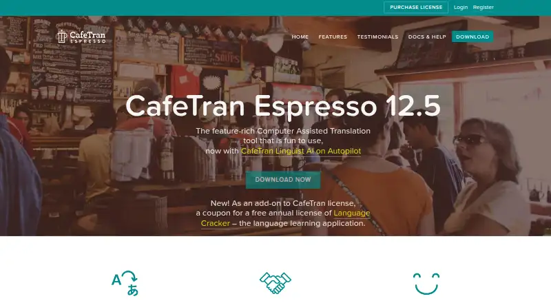 The CafeTran Espresso homepage