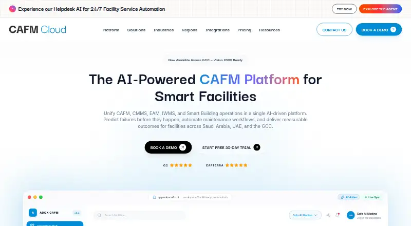 The ADOX AI CAFM homepage