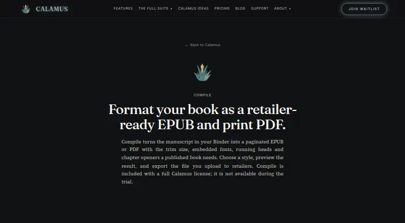 The Calamus Compile homepage