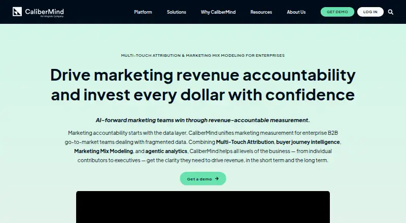 The CaliberMind homepage