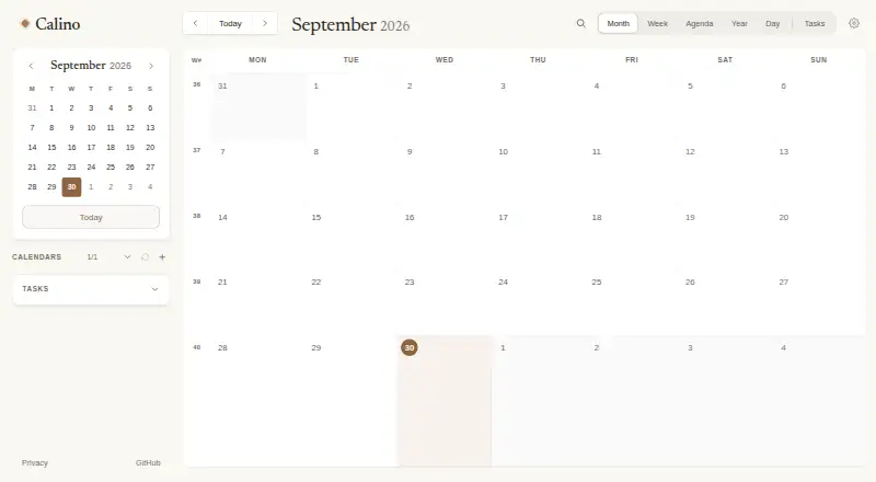 The Calino homepage