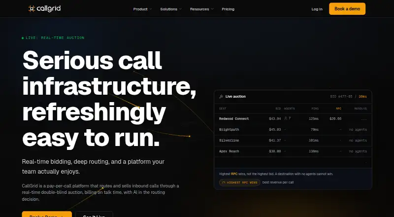 The CallGrid homepage