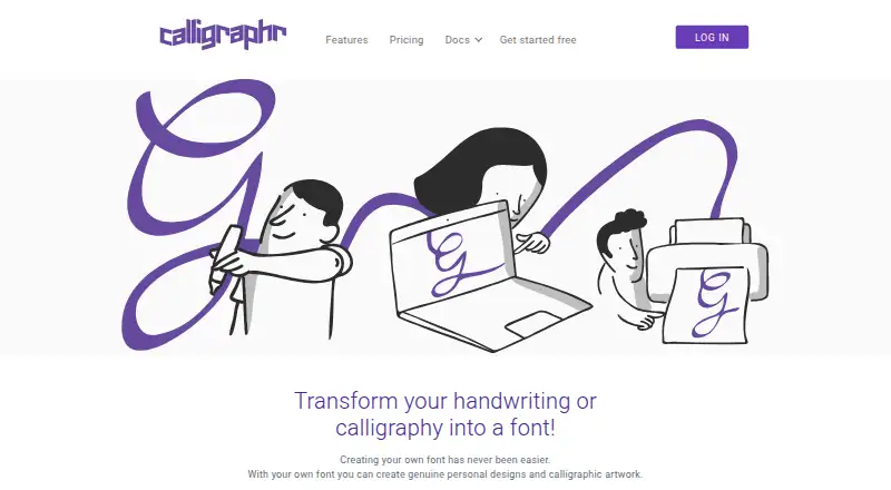 The Calligraphr homepage
