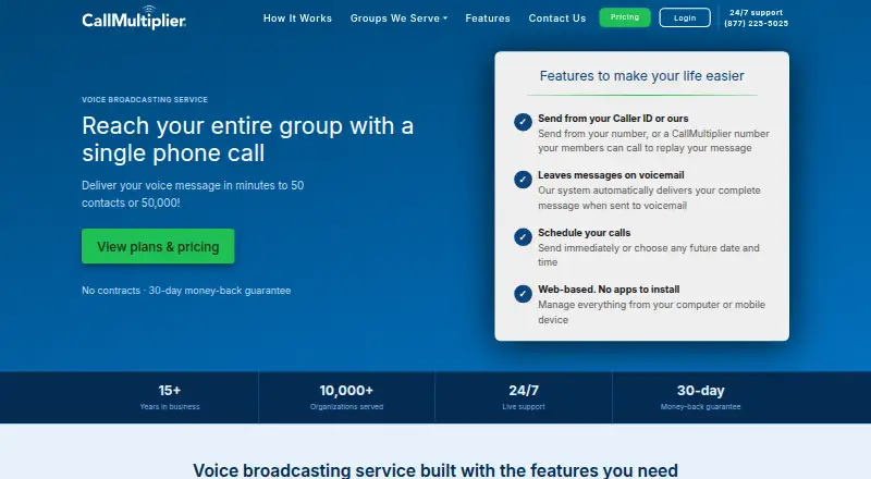 The CallMultiplier homepage