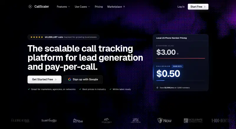 The CallScaler homepage