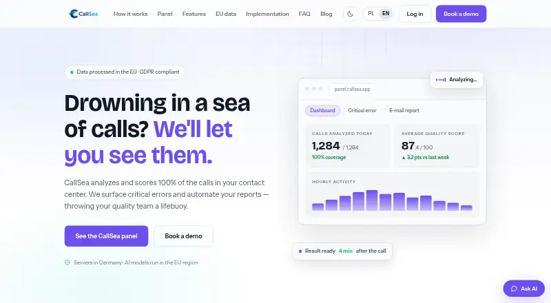 The CallSea homepage