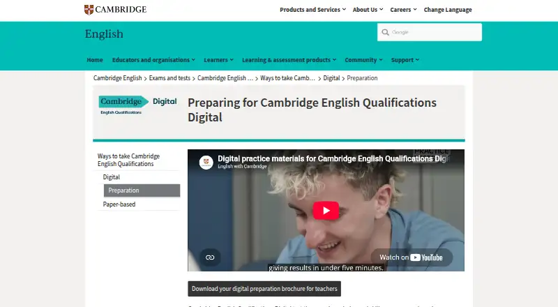 The Cambridge Test & Train homepage