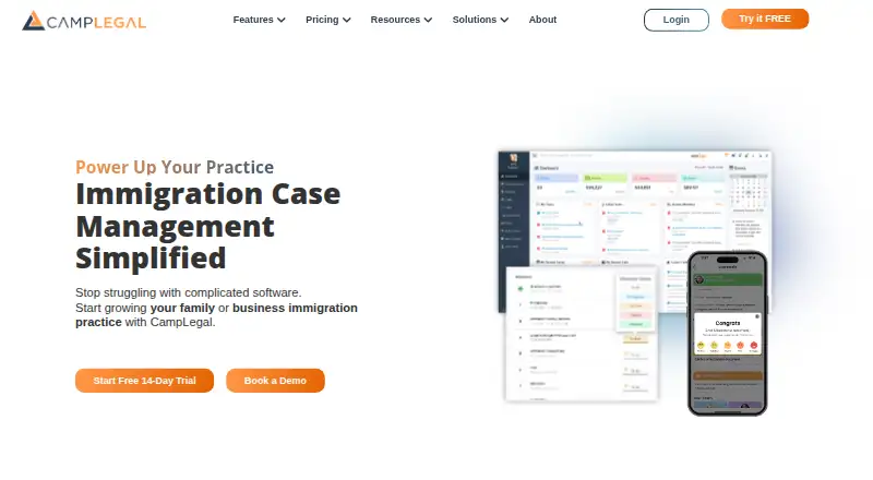The CampLegal homepage
