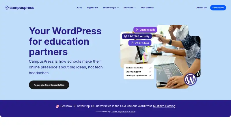 The CampusPress homepage