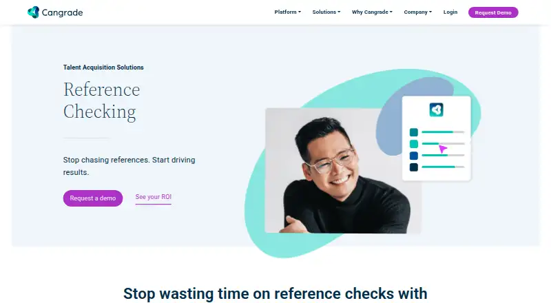 The Cangrade Reference Checking homepage