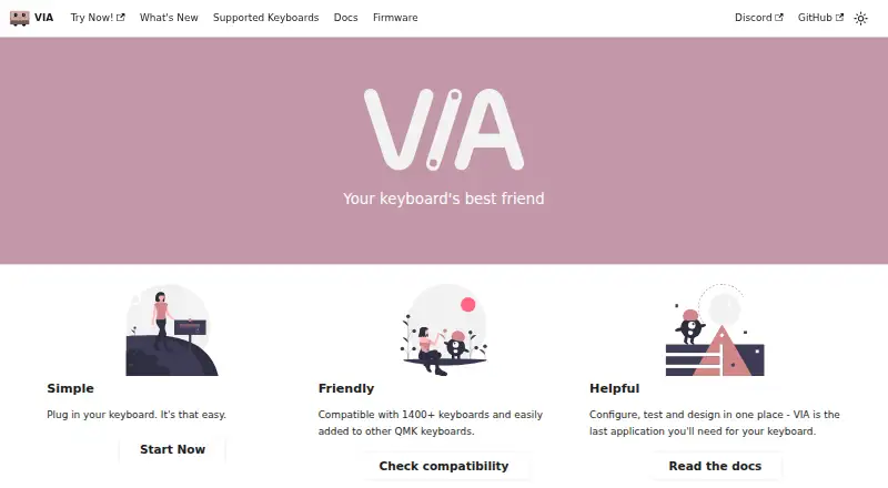 The VIA homepage