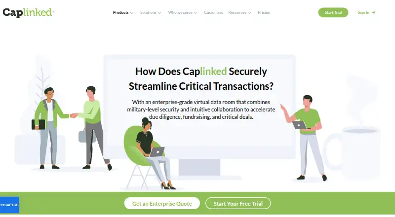 The CapLinked homepage