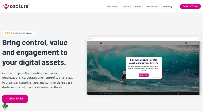 The Capture homepage