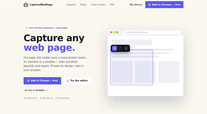 The CaptureWebPage homepage