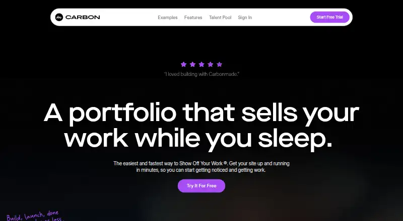 The Carbonmade homepage
