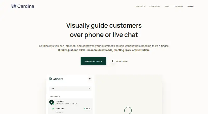 The Cardina homepage