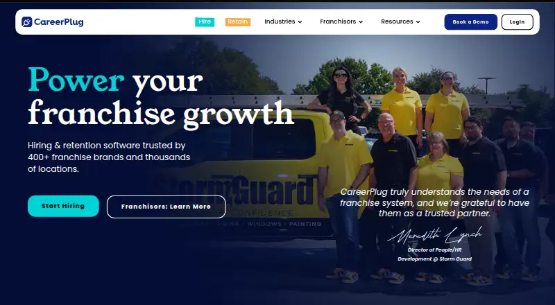 The CareerPlug homepage