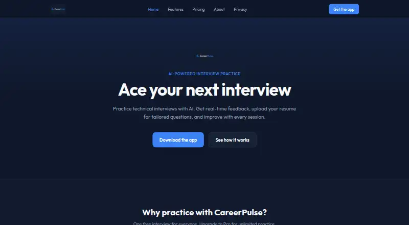 The CareerPulse homepage