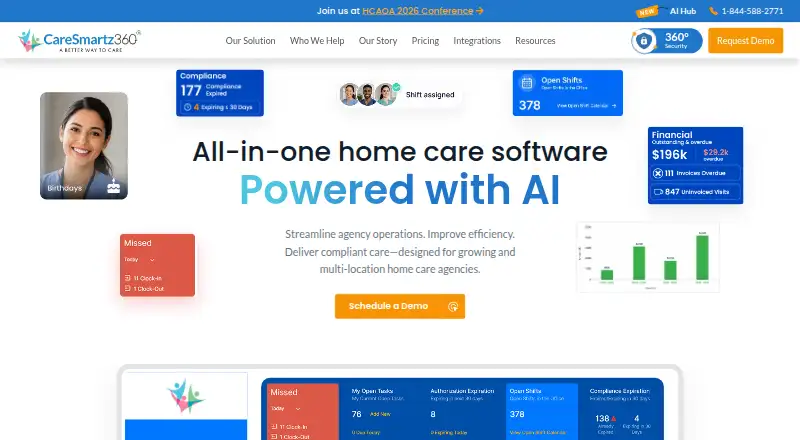 The CareSmartz360 homepage