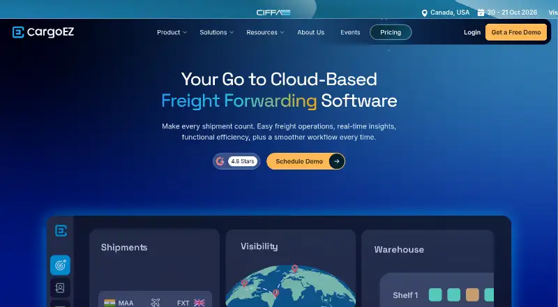 The CargoEZ homepage