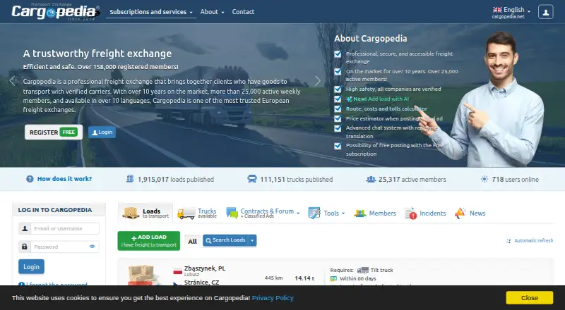 The Cargopedia homepage
