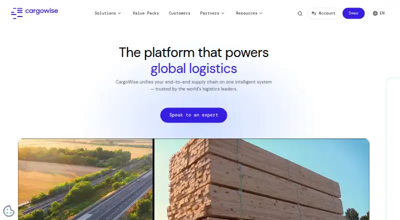 The CargoWise homepage