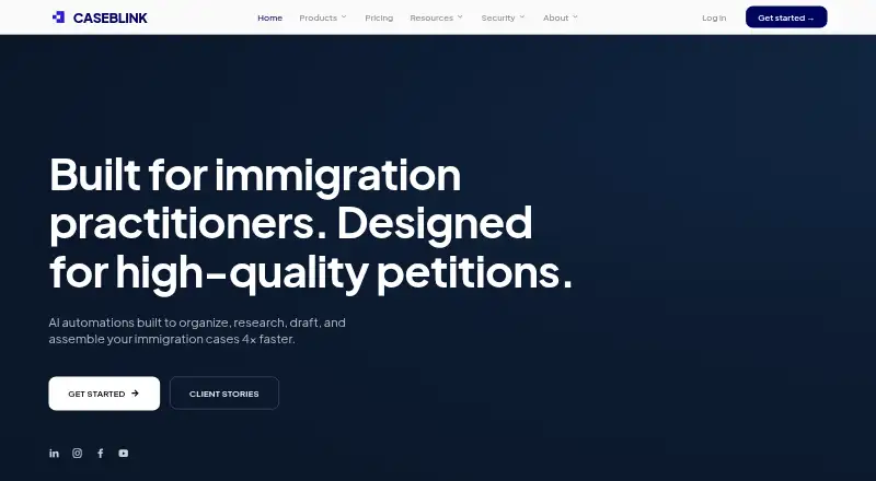 The CaseBlink homepage