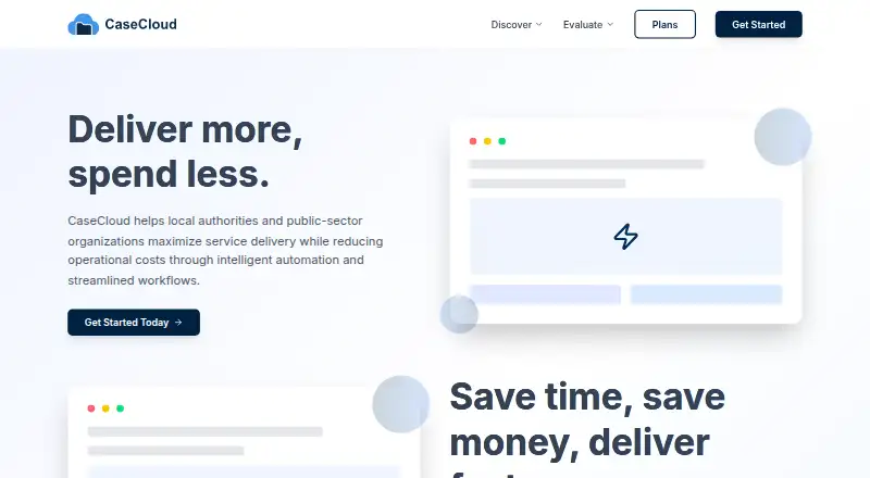 The CaseCloud homepage