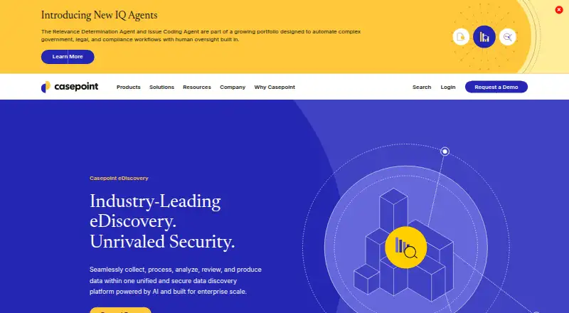 The Casepoint eDiscovery homepage
