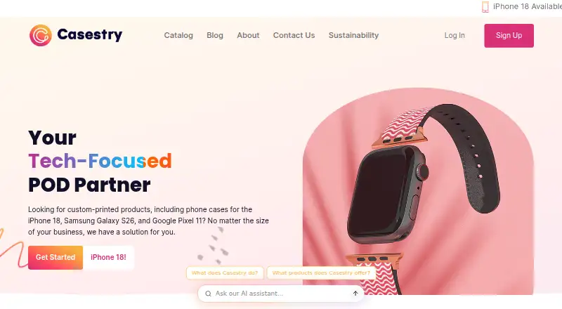 The Casestry homepage