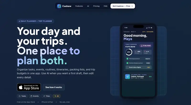 The Cashew homepage