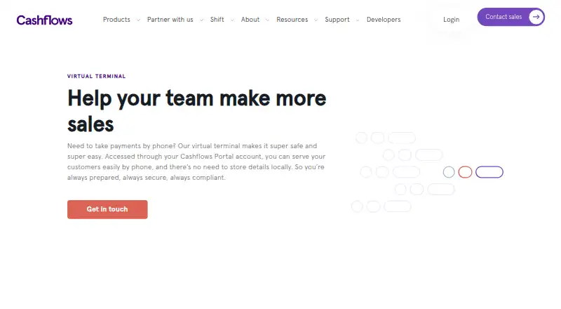 The Cashflows Virtual Terminal homepage