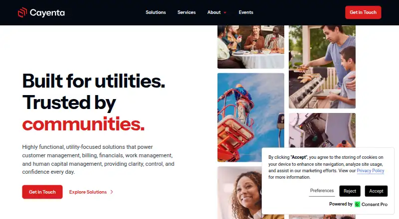The Cayenta Customer Information System homepage