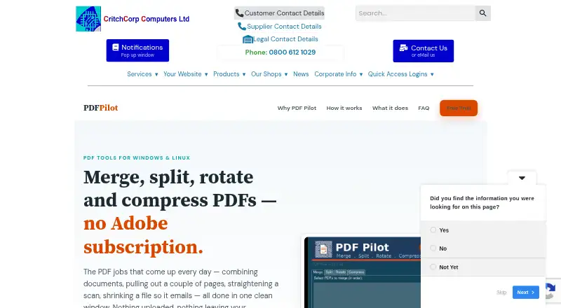 The PDF Pilot homepage