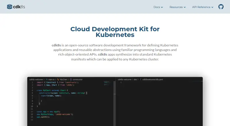 The CDK8s homepage